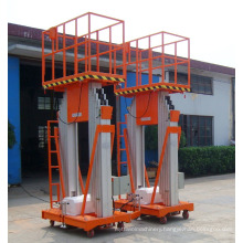 12m hydraulic aluminum double mast climbing lift safe and stable